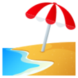 Beach With Umbrella on JoyPixels