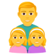 Family: Man, Girl, Girl on JoyPixels