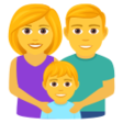 Family: Man, Woman, Boy on JoyPixels