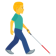 Man With White Cane Facing Right on JoyPixels