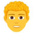 Man: Curly Hair on JoyPixels