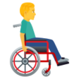Man In Manual Wheelchair Facing Right on JoyPixels