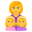 Family: Woman, Girl, Girl on JoyPixels