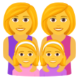 Family: Woman, Woman, Girl, Girl on JoyPixels