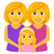 Family: Woman, Woman, Girl on JoyPixels