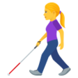 Woman With White Cane on JoyPixels
