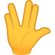 Raised Hand With Part Between Middle And Ring Fingers on JoyPixels