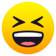 Smiling Face With Open Mouth And Tightly-closed Eyes on JoyPixels