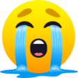 Loudly Crying Face on JoyPixels