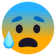 Face With Open Mouth And Cold Sweat on JoyPixels
