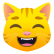 Grinning Cat Face With Smiling Eyes on JoyPixels