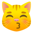 Kissing Cat Face With Closed Eyes on JoyPixels