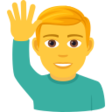 Man Raising Hand on JoyPixels