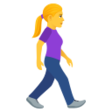 Woman Walking Facing Right on JoyPixels