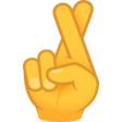 Hand With Index And Middle Fingers Crossed on JoyPixels