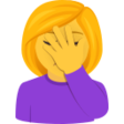 Woman Facepalming on JoyPixels