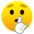 Face With Finger Covering Closed Lips on JoyPixels