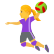 Woman Playing Handball on JoyPixels