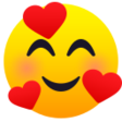 Smiling Face With Smiling Eyes And Three Hearts on JoyPixels