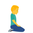 Man Kneeling Facing Right on JoyPixels