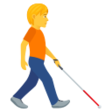 Person With White Cane Facing Right on JoyPixels