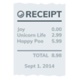 Receipt on JoyPixels
