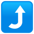 Arrow Pointing Rightwards Then Curving Upwards on JoyPixels
