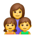 Family: Woman, Girl, Boy on Samsung One UI