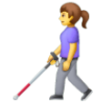Woman With White Cane on Samsung One UI