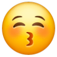 Kissing Face With Closed Eyes on Samsung One UI