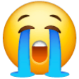 Loudly Crying Face on Samsung One UI