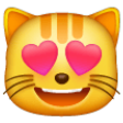 Smiling Cat Face With Heart-shaped Eyes on Samsung One UI