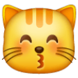 Kissing Cat Face With Closed Eyes on Samsung One UI
