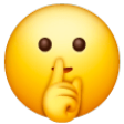 Face With Finger Covering Closed Lips on Samsung One UI