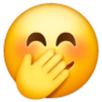 Smiling Face With Smiling Eyes And Hand Covering Mouth on Samsung One UI
