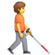 Person With White Cane Facing Right on Samsung One UI