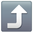 Arrow Pointing Rightwards Then Curving Upwards on Samsung One UI