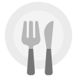 Fork And Knife With Plate on Tossface