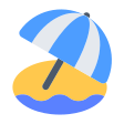 Beach With Umbrella on Tossface