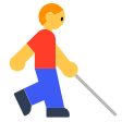 Man With White Cane Facing Right on Tossface
