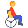 Man In Manual Wheelchair Facing Right on Tossface