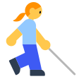 Woman With White Cane Facing Right on Tossface