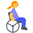 Woman In Manual Wheelchair Facing Right on Tossface