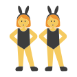 Women With Bunny Ears on Tossface