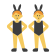 Men With Bunny Ears on Tossface