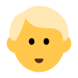 Man: Blond Hair on Tossface