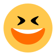Smiling Face With Open Mouth And Tightly-closed Eyes on Tossface