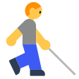 Person With White Cane Facing Right on Tossface