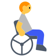 Person In Manual Wheelchair Facing Right on Tossface