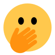 Face With Open Eyes And Hand Over Mouth on Tossface